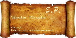 Sindler Piroska névjegykártya